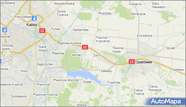 mapa Zduny gmina Opatówek, Zduny gmina Opatówek na mapie Targeo