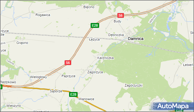 mapa Karzniczka, Karzniczka na mapie Targeo