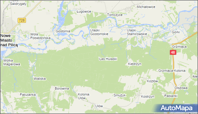 mapa Las Hulaski, Las Hulaski na mapie Targeo