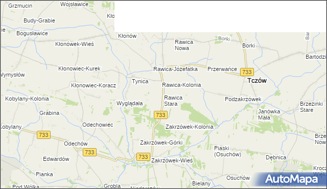 mapa Rawica Stara, Rawica Stara na mapie Targeo