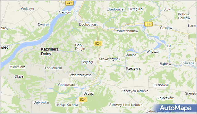 mapa Skowieszynek, Skowieszynek na mapie Targeo