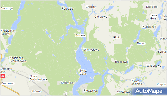 mapa Wymysłowo gmina Koronowo, Wymysłowo gmina Koronowo na mapie Targeo