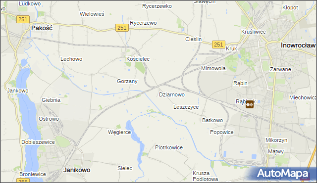 mapa Dziarnowo gmina Pakość, Dziarnowo gmina Pakość na mapie Targeo