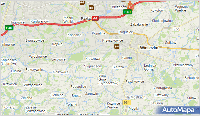 mapa Grabówki gmina Wieliczka, Grabówki gmina Wieliczka na mapie Targeo