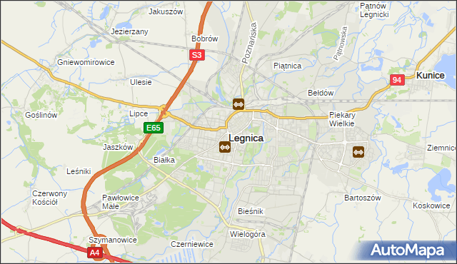 mapa Legnicy, Legnica na mapie Targeo