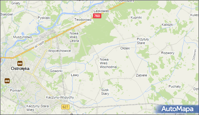 mapa Nowa Wieś Wschodnia, Nowa Wieś Wschodnia na mapie Targeo