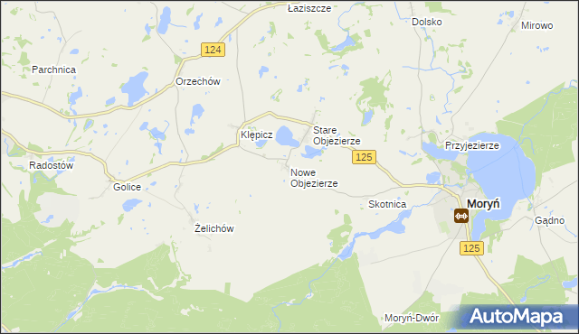 mapa Nowe Objezierze, Nowe Objezierze na mapie Targeo