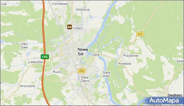 mapa Odra gmina Nowa Sól, Odra gmina Nowa Sól na mapie Targeo