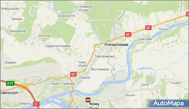 mapa Stanisławowo gmina Pomiechówek, Stanisławowo gmina Pomiechówek na mapie Targeo