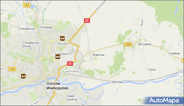 mapa Wawrów, Wawrów na mapie Targeo
