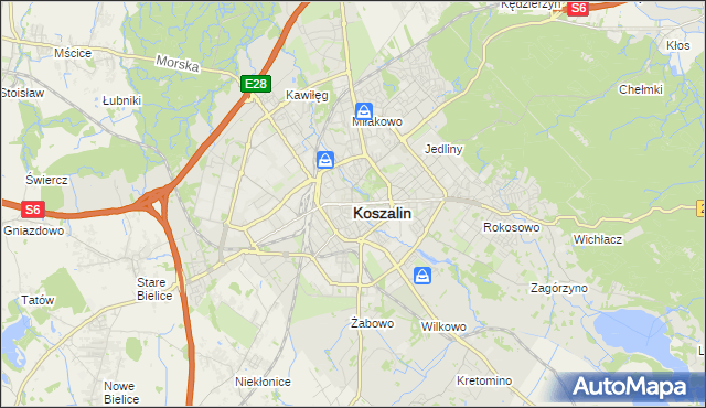mapa Koszalina, Koszalin na mapie Targeo