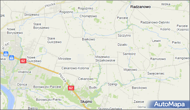 mapa Miszewko Strzałkowskie, Miszewko Strzałkowskie na mapie Targeo