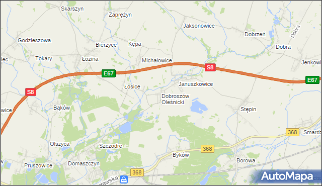 mapa Dobroszów Oleśnicki, Dobroszów Oleśnicki na mapie Targeo