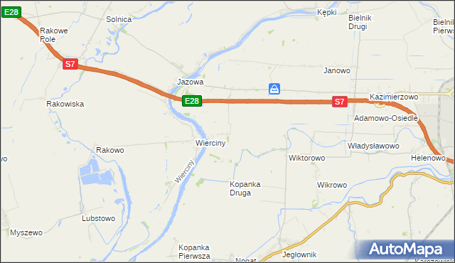 mapa Adamowo gmina Elbląg, Adamowo gmina Elbląg na mapie Targeo