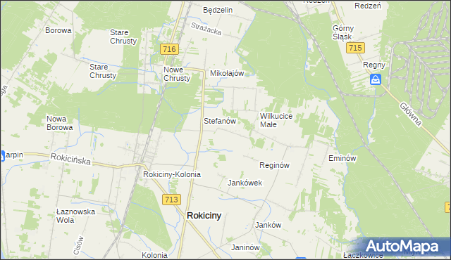 mapa Albertów gmina Rokiciny, Albertów gmina Rokiciny na mapie Targeo