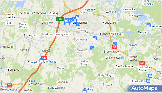 mapa Badowo-Dańki, Badowo-Dańki na mapie Targeo