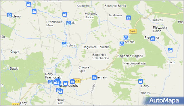 mapa Bagienice Szlacheckie, Bagienice Szlacheckie na mapie Targeo