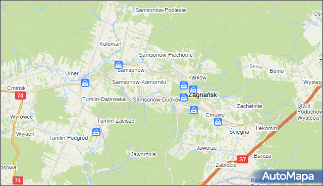 mapa Bartków gmina Zagnańsk, Bartków gmina Zagnańsk na mapie Targeo