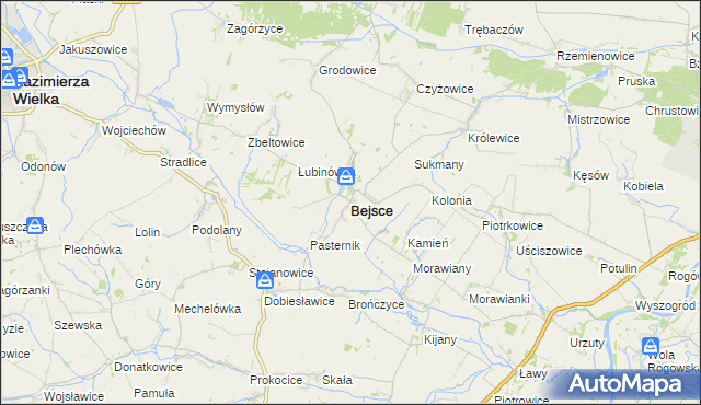mapa Bejsce, Bejsce na mapie Targeo