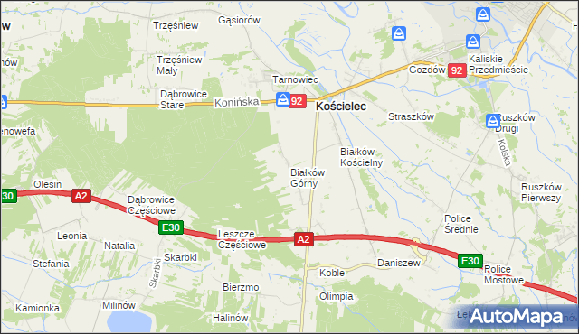 mapa Białków Górny, Białków Górny na mapie Targeo
