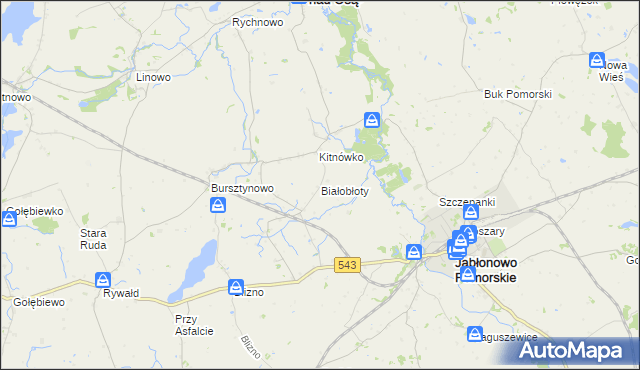 mapa Białobłoty gmina Świecie nad Osą, Białobłoty gmina Świecie nad Osą na mapie Targeo
