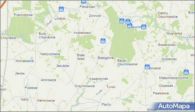 mapa Białogórne, Białogórne na mapie Targeo