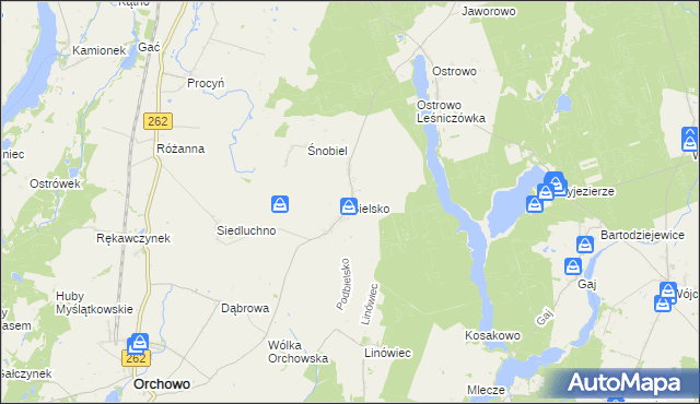 mapa Bielsko gmina Orchowo, Bielsko gmina Orchowo na mapie Targeo