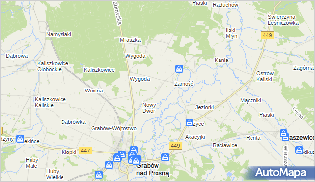 mapa Biernacice gmina Sieroszewice, Biernacice gmina Sieroszewice na mapie Targeo