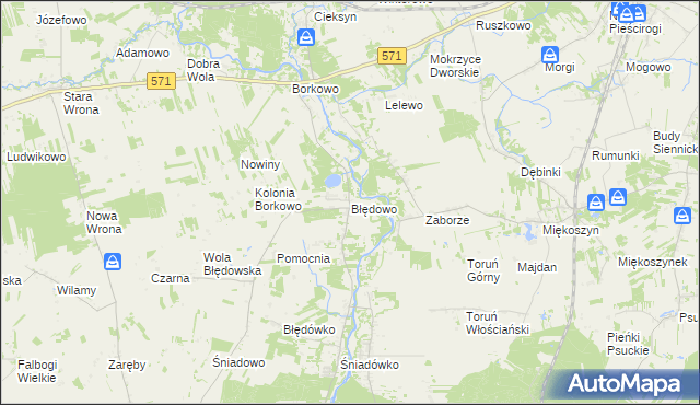 mapa Błędowo gmina Pomiechówek, Błędowo gmina Pomiechówek na mapie Targeo