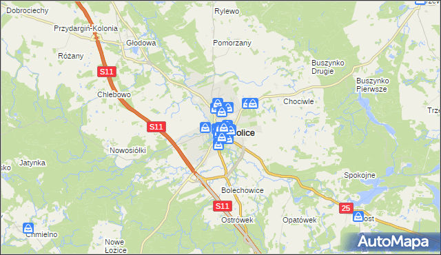 mapa Bobolice powiat koszaliński, Bobolice powiat koszaliński na mapie Targeo