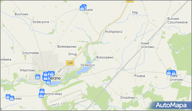 mapa Boboszewo, Boboszewo na mapie Targeo