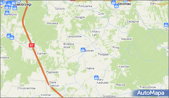 mapa Bobrek gmina Stromiec, Bobrek gmina Stromiec na mapie Targeo