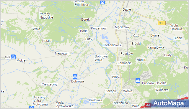 mapa Bobrowa Wola, Bobrowa Wola na mapie Targeo