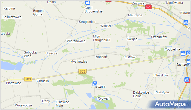 mapa Bocheń, Bocheń na mapie Targeo