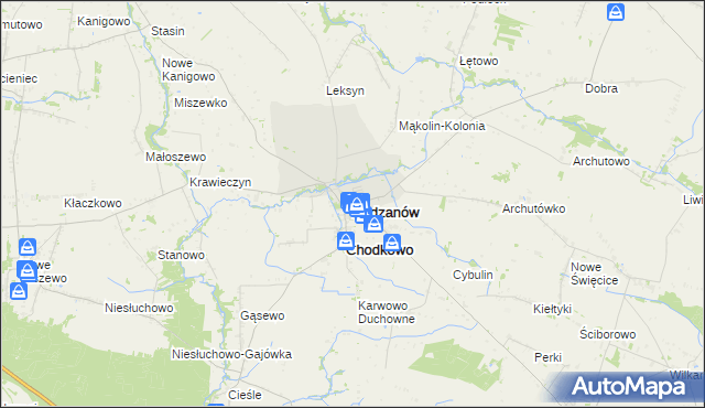 mapa Bodzanów powiat płocki, Bodzanów powiat płocki na mapie Targeo