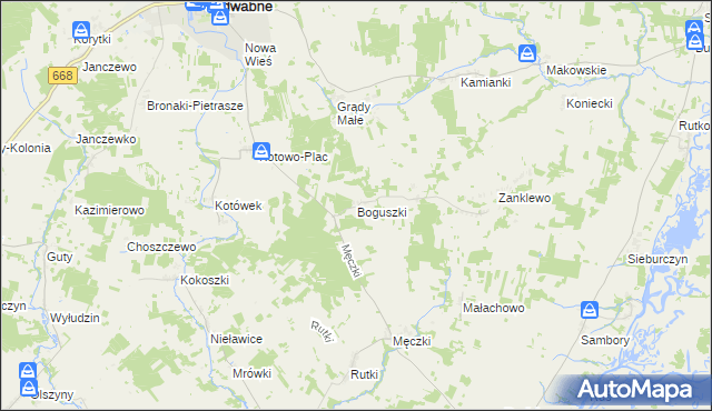 mapa Boguszki gmina Wizna, Boguszki gmina Wizna na mapie Targeo