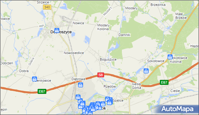 mapa Boguszyce gmina Oleśnica, Boguszyce gmina Oleśnica na mapie Targeo