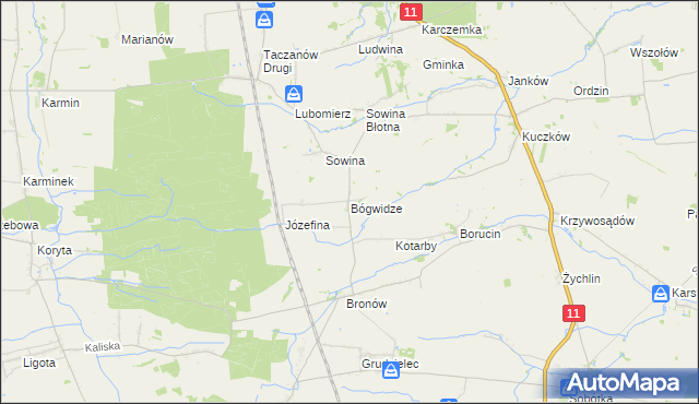 mapa Bógwidze, Bógwidze na mapie Targeo