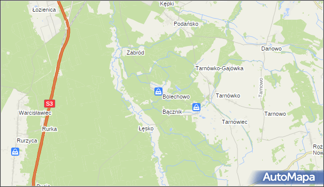 mapa Bolechowo gmina Goleniów, Bolechowo gmina Goleniów na mapie Targeo