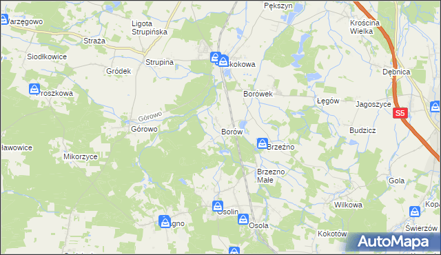 mapa Borów gmina Prusice, Borów gmina Prusice na mapie Targeo