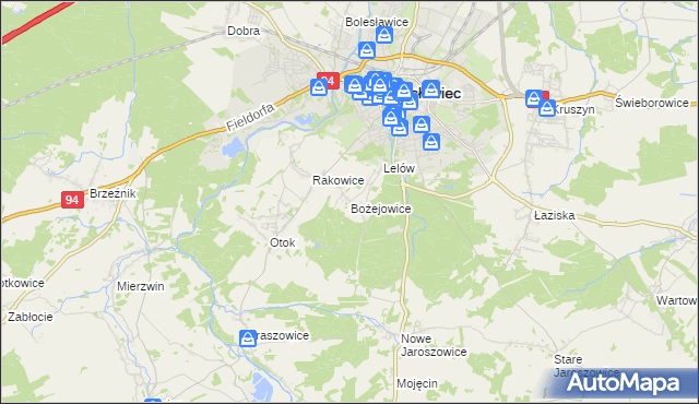 mapa Bożejowice, Bożejowice na mapie Targeo