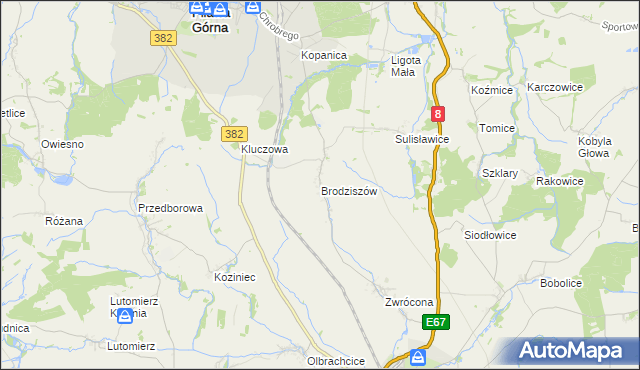 mapa Brodziszów, Brodziszów na mapie Targeo