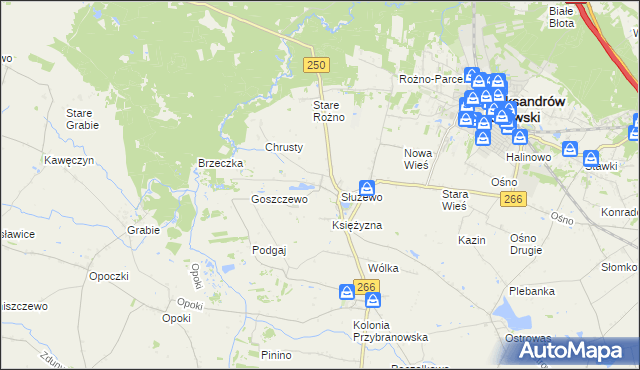 mapa Broniszewo gmina Aleksandrów Kujawski, Broniszewo gmina Aleksandrów Kujawski na mapie Targeo