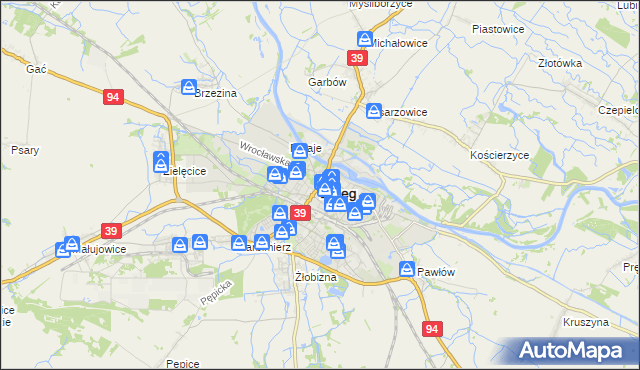 mapa Brzeg, Brzeg na mapie Targeo