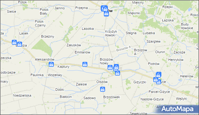 mapa Brzozów Nowy, Brzozów Nowy na mapie Targeo