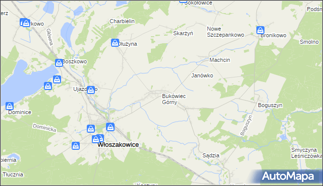mapa Bukówiec Górny, Bukówiec Górny na mapie Targeo