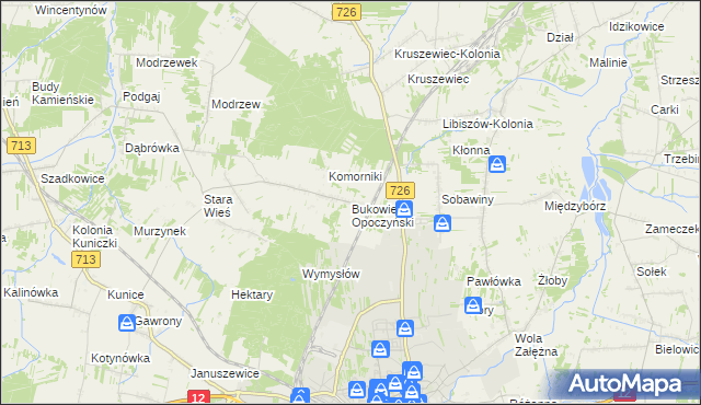 mapa Bukowiec Opoczyński, Bukowiec Opoczyński na mapie Targeo
