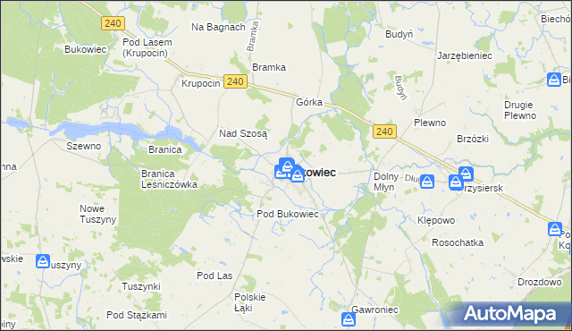 mapa Bukowiec powiat świecki, Bukowiec powiat świecki na mapie Targeo