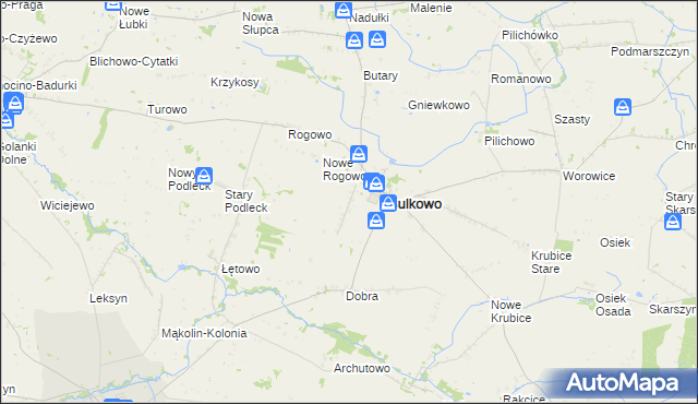 mapa Bulkowo-Kolonia, Bulkowo-Kolonia na mapie Targeo