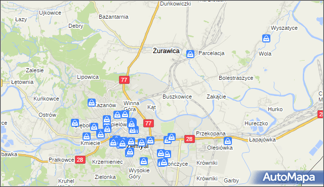 mapa Buszkowice gmina Żurawica, Buszkowice gmina Żurawica na mapie Targeo
